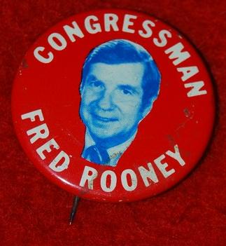 Congressman Fred Rooney campaign button
